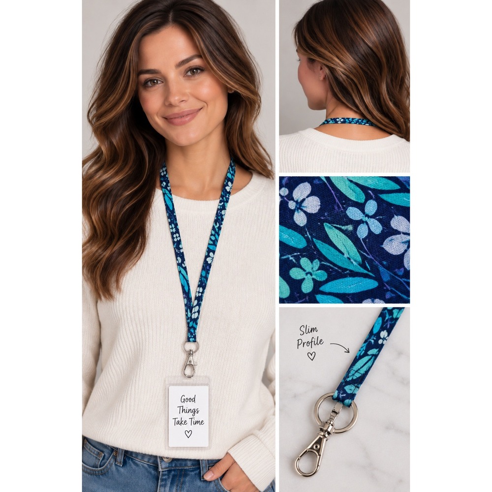 Vera Bradley Breakaway Lanyard Blue Island Medallion Paisley 15972-U60 NWT